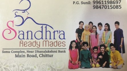 Sandhra Ready Mades - Best Ready Mades and Fancy Shop in Chittur Palakkad Kerala