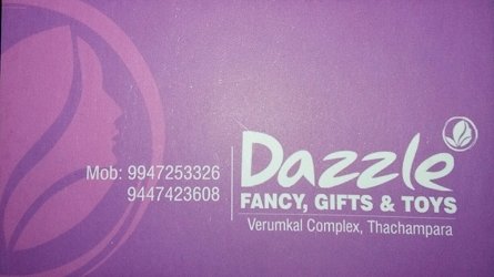 Dazzle - Fancy, Gifts and Toys Shop at Thachampara, Palakkad